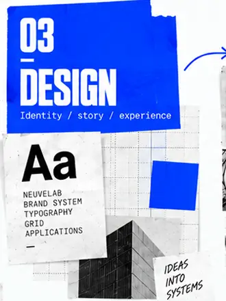 Blue design system collage